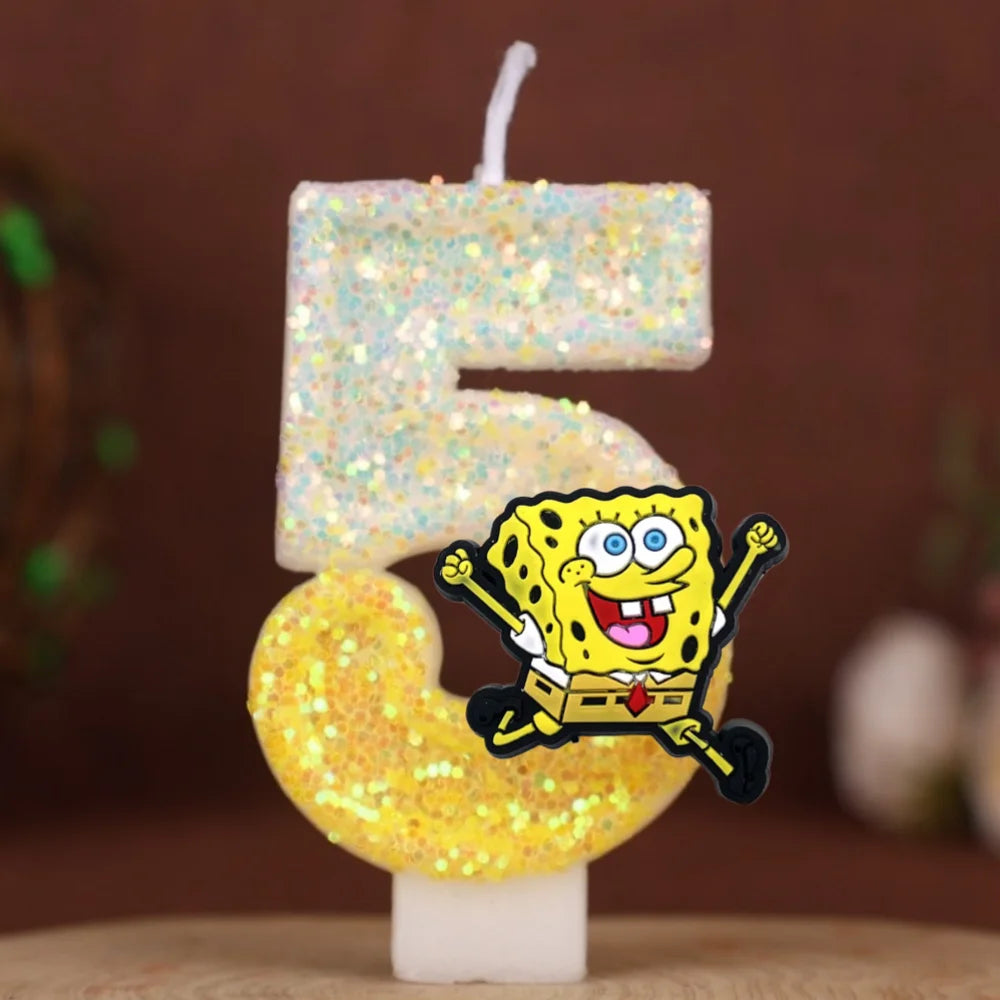 Spongebob Geburtstagskerze - Glitzernde Zahl