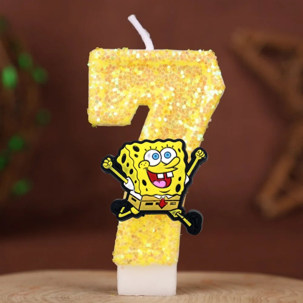 Spongebob Geburtstagskerze - Glitzernde Zahl