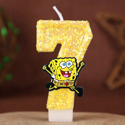 Spongebob Geburtstagskerze - Glitzernde Zahl