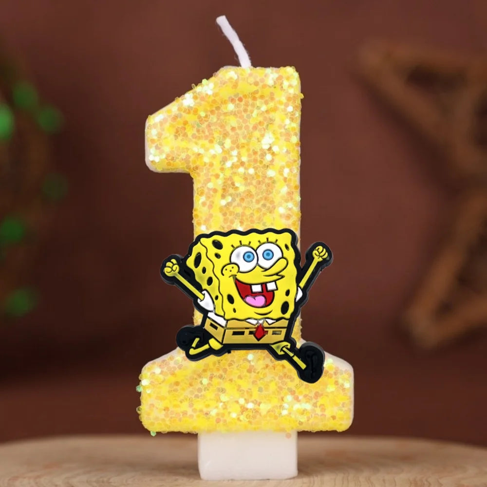 Spongebob Geburtstagskerze - Glitzernde Zahl