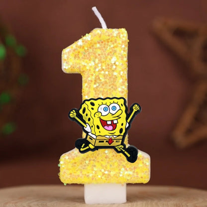 Spongebob Geburtstagskerze - Glitzernde Zahl