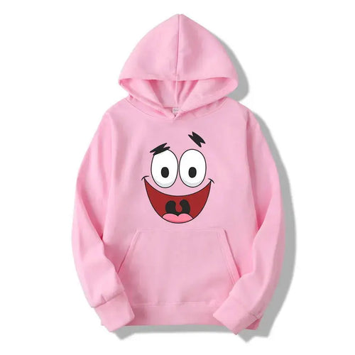 Sweat à capuche rose Patrick : le sourire niais