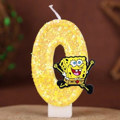Spongebob Geburtstagskerze - Glitzernde Zahl