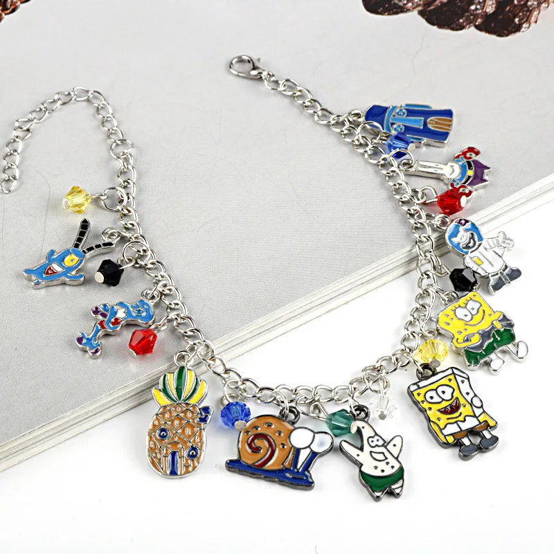 Bracelet gourmette Bob l'Éponge : multi-charms