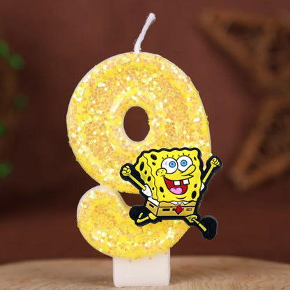Spongebob Geburtstagskerze - Glitzernde Zahl