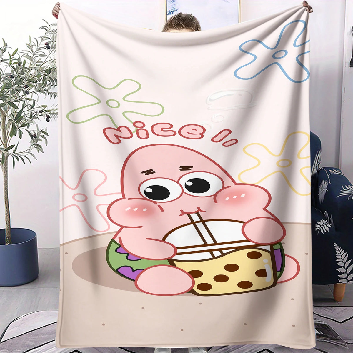 Plaid Bob l'Éponge : Patrick Star et son bubble tea