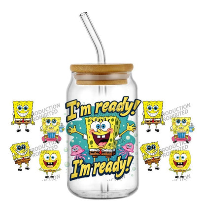 SpongeBob Glas – Dosen-Stil mit Strohhalm