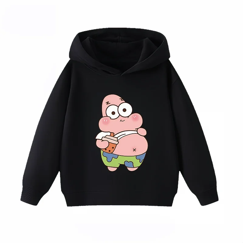 Sweat à capuche noir Patrick : le glouton au burger
