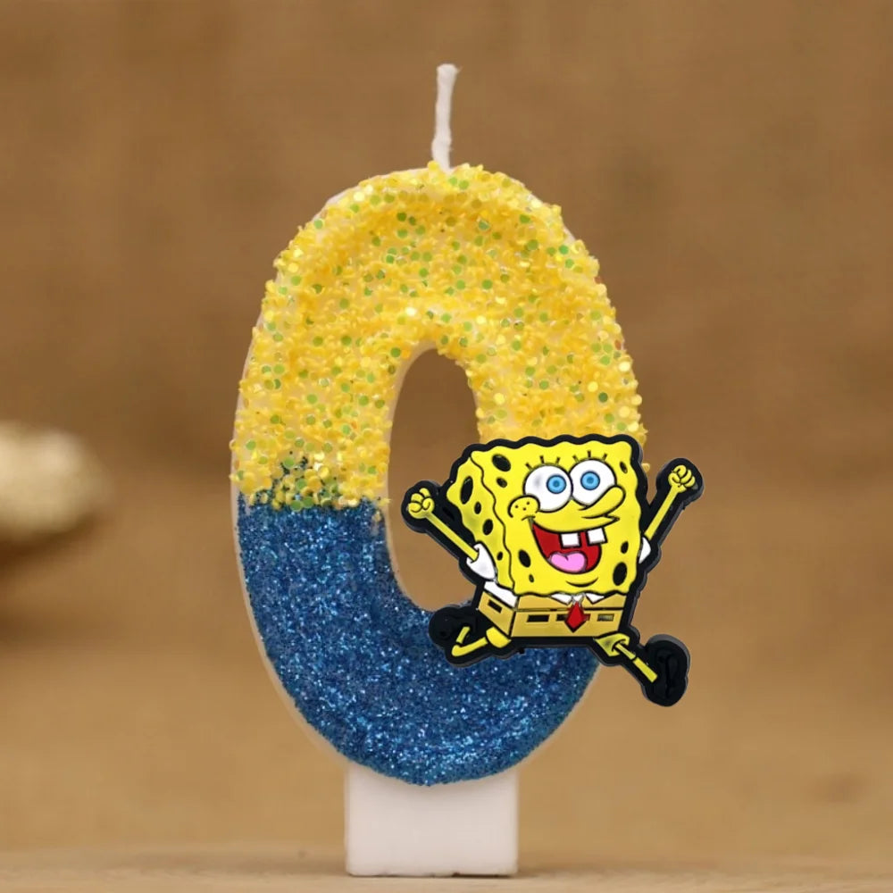 Spongebob Geburtstagskerze - Glitzernde Zahl