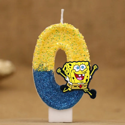 Spongebob Geburtstagskerze - Glitzernde Zahl