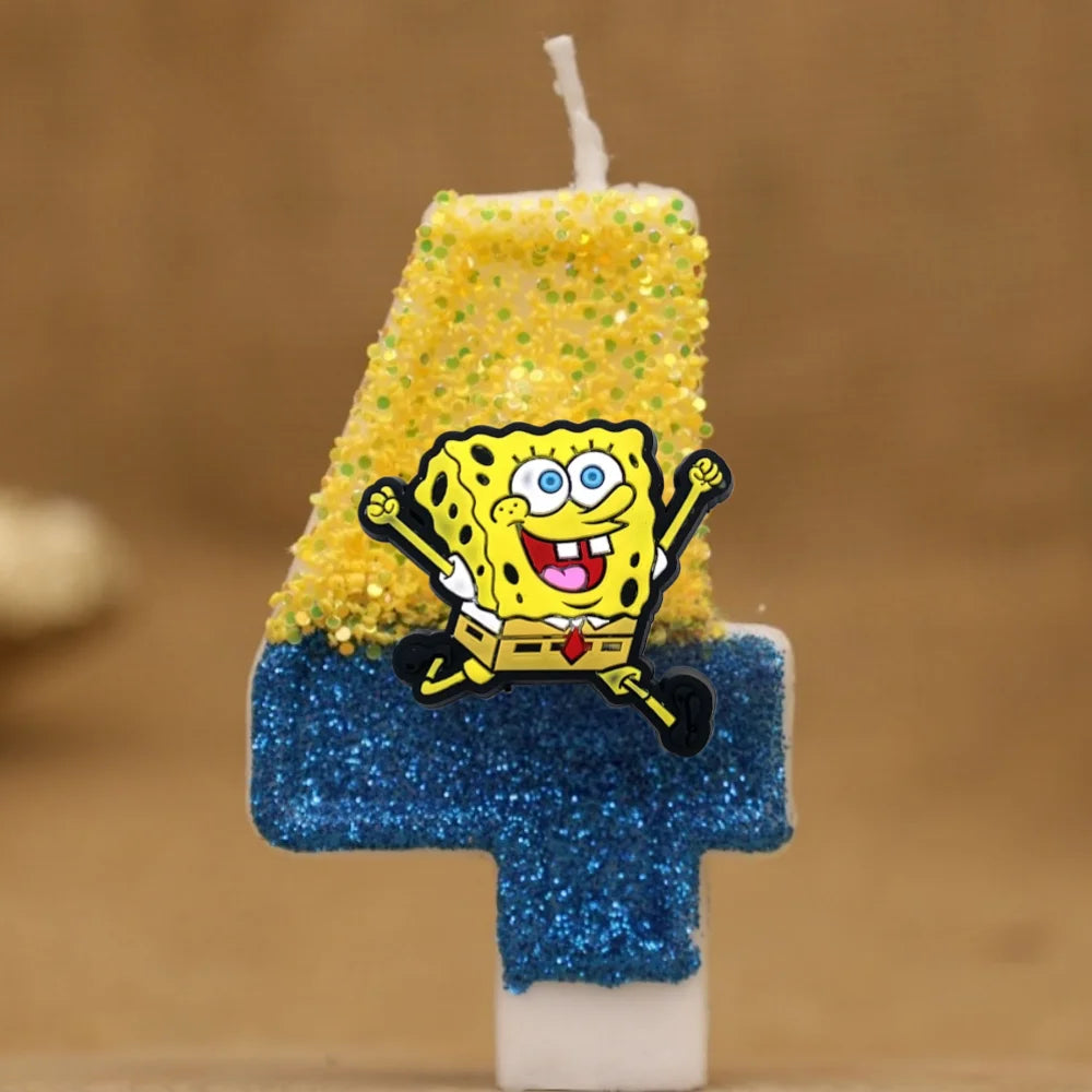 Spongebob Geburtstagskerze - Glitzernde Zahl
