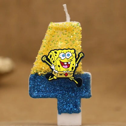 Spongebob Geburtstagskerze - Glitzernde Zahl
